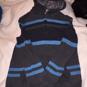 Boys long sleeved striped hooded T-shirt
